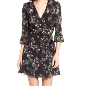 Reformation Zoe Wrap Dress in Black